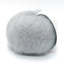 Mohair Royal (Lana Gatto) 09368 жемчужно-серый, пряжа 25г