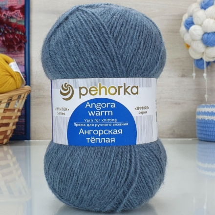 Ангорская тёплая (Пехорка) 174 стальной, пряжа 100г