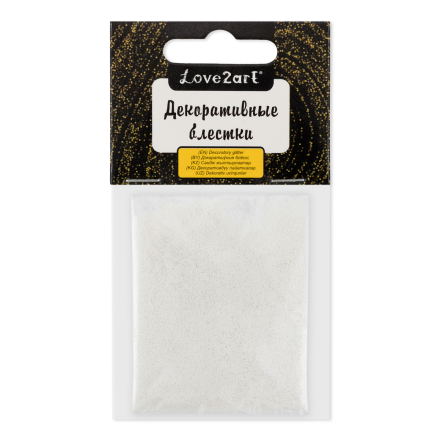 GLI-01 03 белый/white, декоративные блестки 0,2мм 4,5 мл