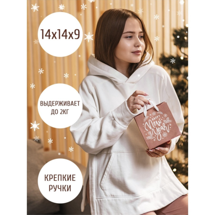 4275587 &quot;Новогодний подарок&quot; пакет крафтовый 14х14х9 см