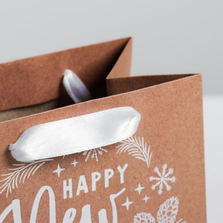 4275587 &quot;Новогодний подарок&quot; пакет крафтовый 14х14х9 см