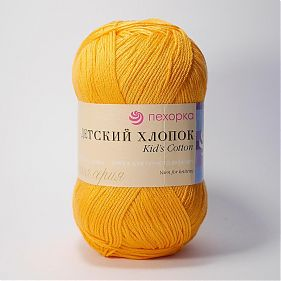 Детский хлопок (Пехорка) 485 жёлто оранжевый, пряжа 100г