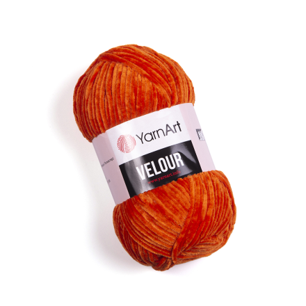 Velour (Yarnart) 865 рыжий, пряжа 100г