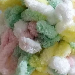 Puffy Color (Alize) 5862 лимон-розовый-мята, пряжа 100г