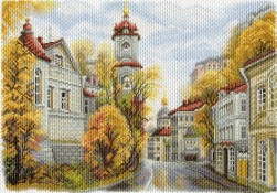 1758 &quot;Московские улочки. Улица Рождественка&quot; канва с нанесенным рисунком