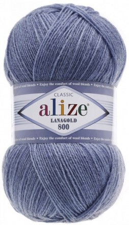 Lanagold 800 (Alize) 221 светлый джинс, пряжа 100г