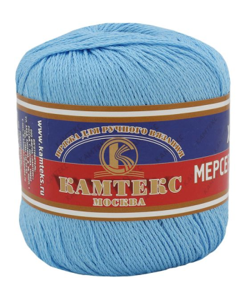 Хлопок мерсеризованный (Камтекс) 015 голубой, пряжа 50г
