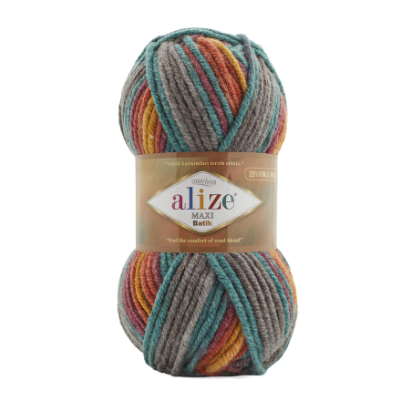 Superlana maxi batik (Alize) 7830 принт, пряжа 100г