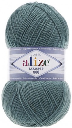 Lanagold 800 (Alize) 386 лазурный, пряжа 100г