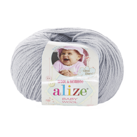 Baby Wool (Alize) 52 серый, пряжа 50г