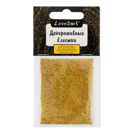 GLI-01 15 под золото, декоративные блестки 0,2мм 4,5 мл