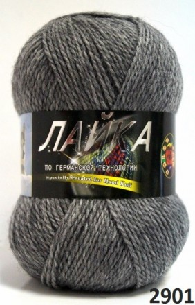 Лайка (Color city) 2901 т.серый меланж, пряжа 100г