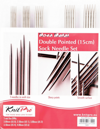 10651 KnitPro Nova Metal набор носочных спиц 15см