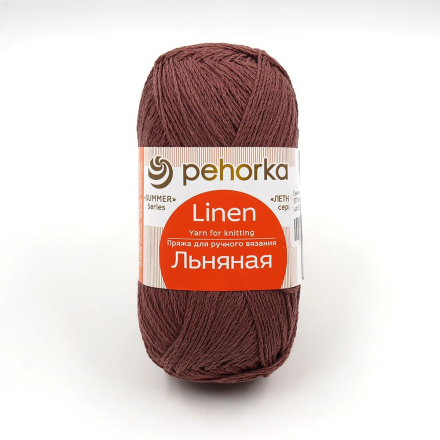 Льняная (Пехорка) 377 кофейный, пряжа 100г
