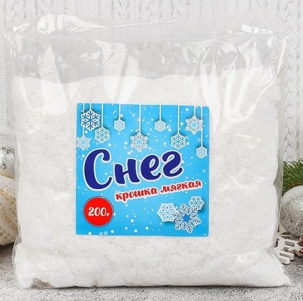 4528184 Снег сугробный, крошка мягкая белая, 25 гр