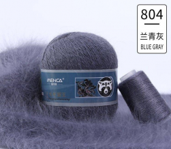 Пух норки и катушка с ниткой (Mink) 804 серый асфальт, пряжа 50г