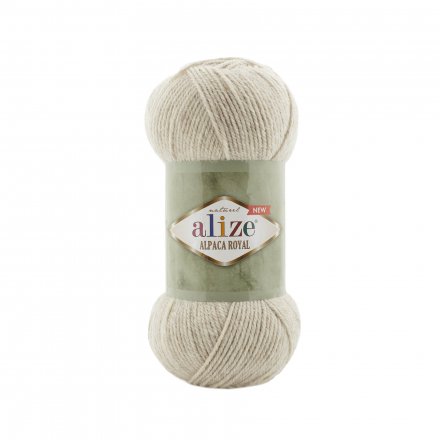 Alpaca royal New (Alize) 152 бежевый меланж, пряжа 100г