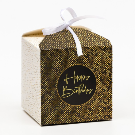 7607376 &quot;Happy birthday&quot; коробка подарочная 10х10х10 см