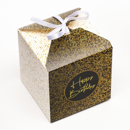 7607376 &quot;Happy birthday&quot; коробка подарочная 10х10х10 см