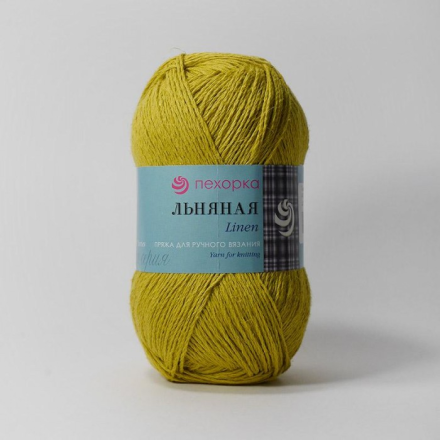 Льняная (Пехорка) 447 горчица, пряжа 100г