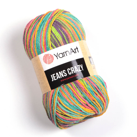 Jeans Crazy (Yarnart) 8215 радуга, пряжа 50г