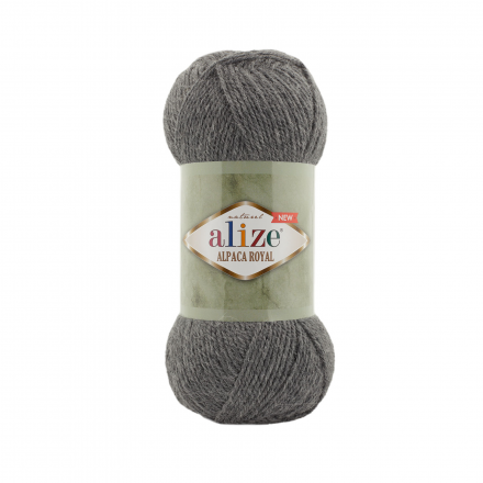 Alpaca royal New (Alize) 196 серый меланж, пряжа 100г