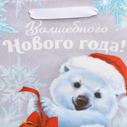 9564902 &quot;Мишутка&quot; подарочный пакет крафт 23х27х11,5 см