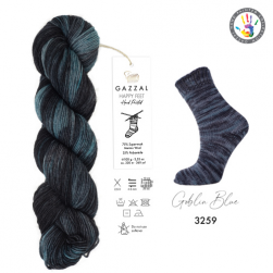 Happy Feet (Gazzal) 3259 джинсовый принт, пряжа 100г