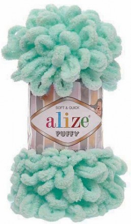 Puffy (Alize) 19 зеленая бирюза, пряжа 100г