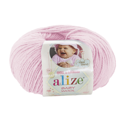 Baby Wool (Alize) 185 нежно розовый, пряжа 50г