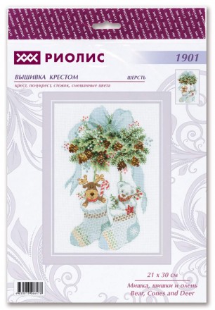 1901 &quot;Мишки, шишки и олень&quot; набор для вышивки крестом