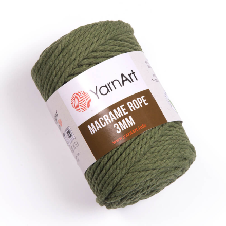 Macrame rope (Yarnart) 787 зеленый, пряжа 250г