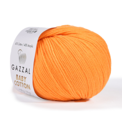 Baby Cotton (Gazzal) 3416 папайа, пряжа 50г