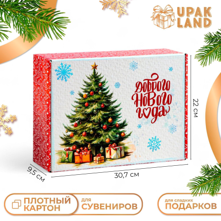10637836 &quot;Ёлка и подарки&quot; коробка подарочная 30,7х22х9,5 см