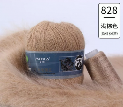 Пух норки и катушка с ниткой (Mink) 828 светло-коричневый, пряжа 50г