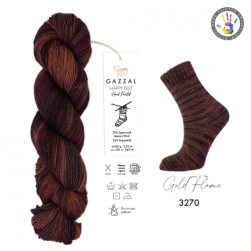 Happy Feet (Gazzal) 3270 сливовый принт, пряжа 100г