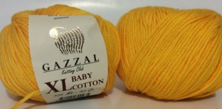 Baby Cotton XL (Gazzal) 3417 жёлтый, пряжа 50г