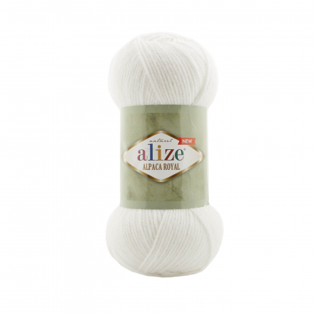 Alpaca royal New (Alize) 55 белый, пряжа 100г