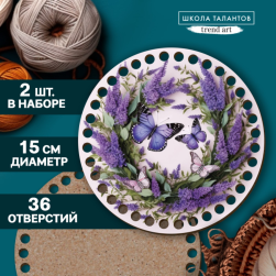 9918098 &quot;Весенняя нежность&quot; донышко для сумки 15х0,3 см, d 0,7см 2 штуки