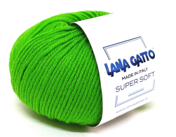 Super Soft (Lana Gatto) 14508 зеленое яблоко, пряжа 50г