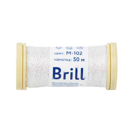 M-102 белый-опал &quot;Brill&quot; (аналог Kreinik) мулине металлик 50 м