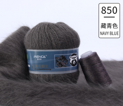 Пух норки и катушка с ниткой (Mink) 850 т.серый, пряжа 50г