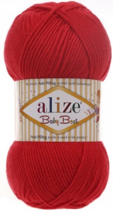 Baby Best (Alize) 56 красный, пряжа 100г