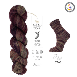 Happy Feet (Gazzal) 3260 сумерки, пряжа 100г