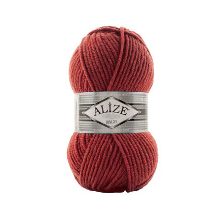 Superlana maxi (Alize) 456 кирпичный, пряжа 100г