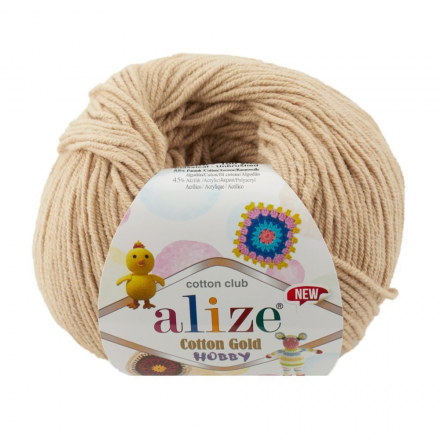 Cotton Gold Hobby New (Alize) 262 бежевый, пряжа 50г