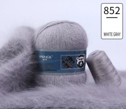 Пух норки и катушка с ниткой (Mink) 852 св.серый, пряжа 50г