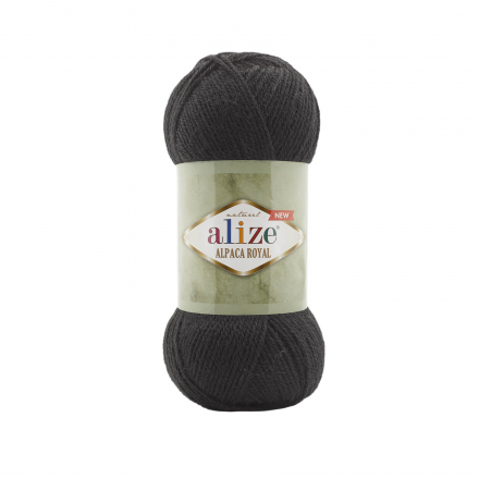 Alpaca royal New (Alize) 60 черный, пряжа 100г