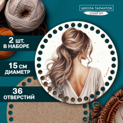 9918100 &quot;Красивая девушка&quot; донышко для сумки 15х0,3 см, d 0,7см 2 штуки