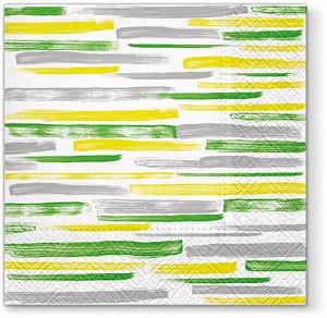 SDL120206 &quot;Акварельные полосы (зеленые)&quot;, салфетка для декупажа 33х33 см